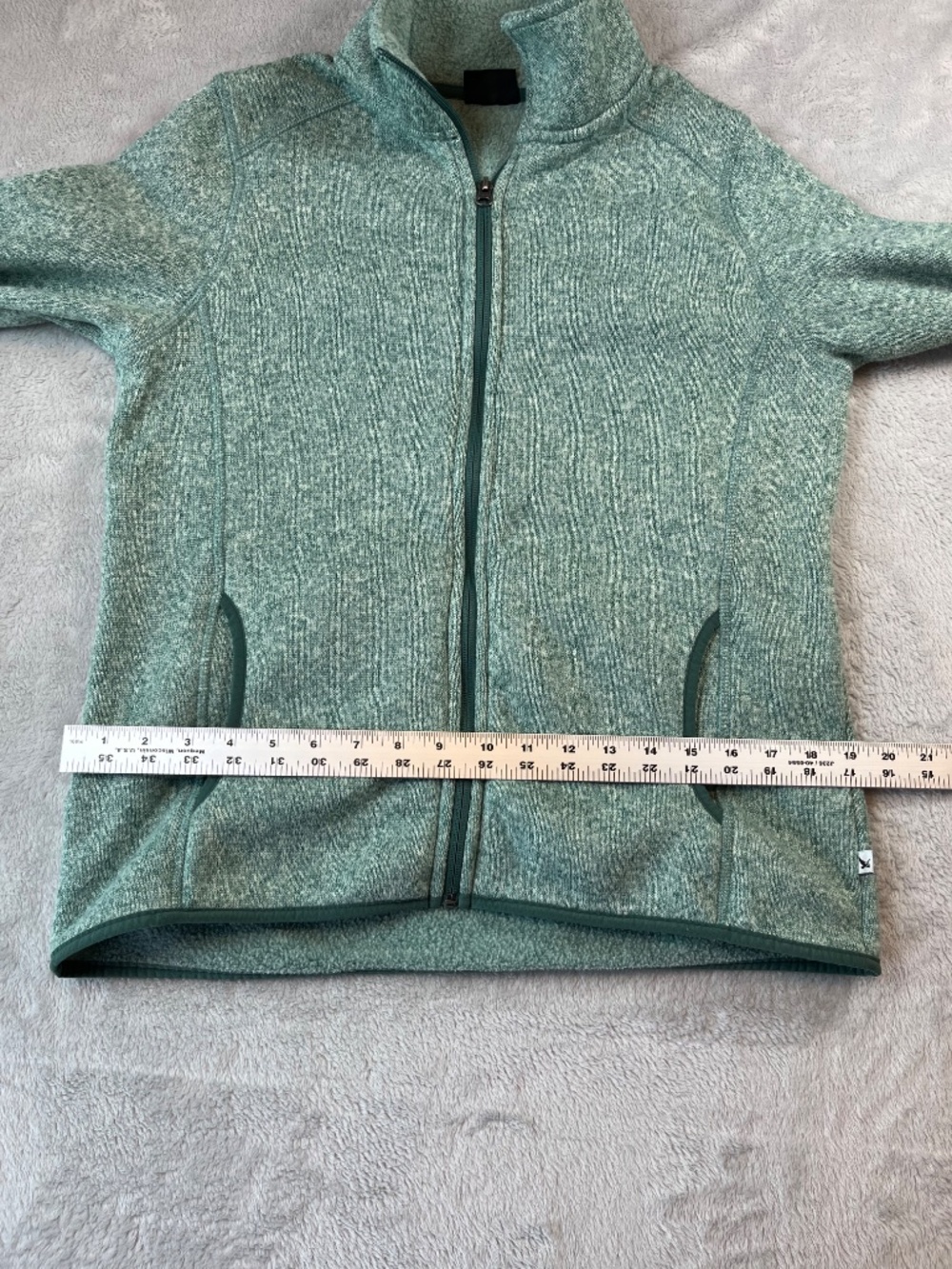 Eddie Bauer sz M Full Zip Fleece Sweater Jacket Cabincore Hike Gorpcore Barncoat - Picture 12 of 12